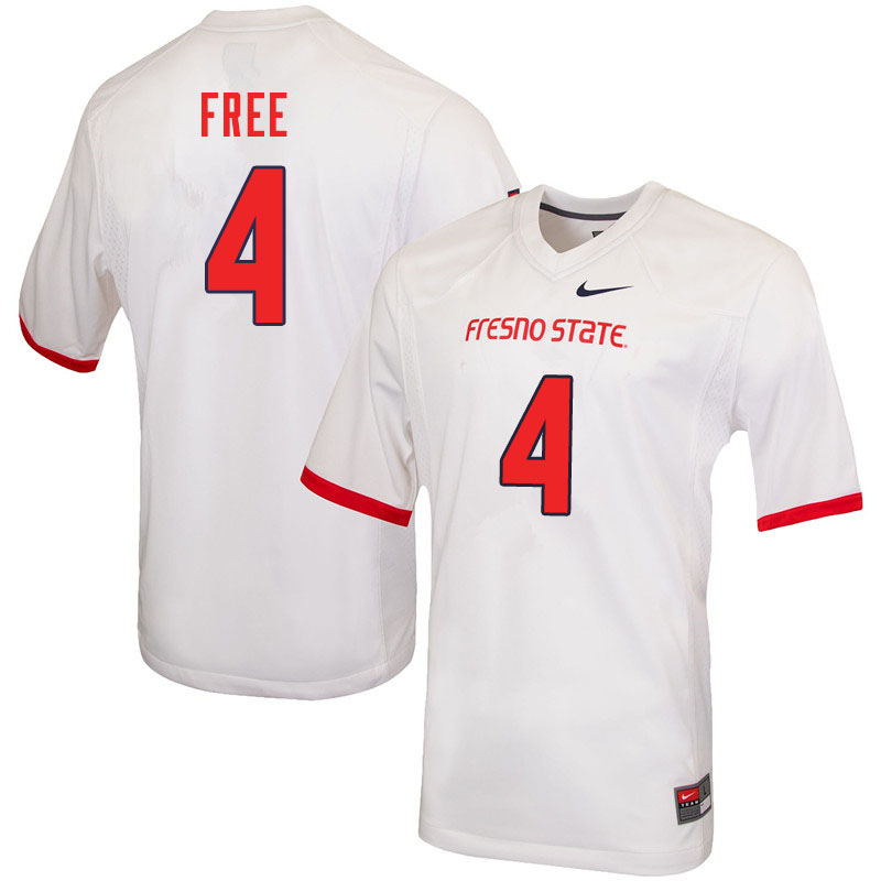 Men #4 Wylan Free Fresno State Bulldogs College Football Jerseys Sale-White